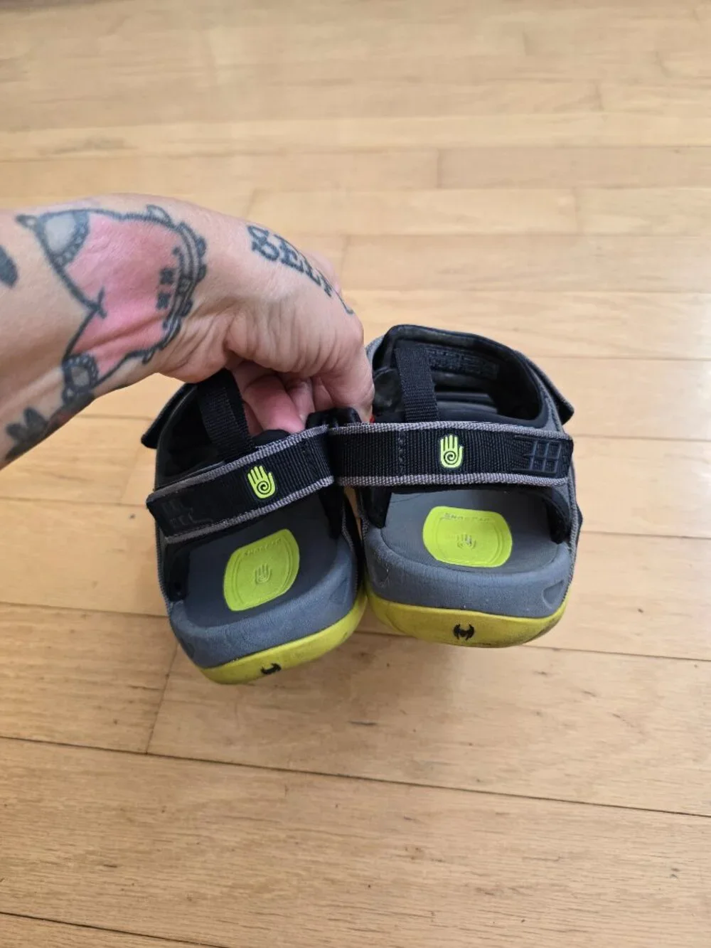 Teva | Hurricane XLT grey lime green outdoor sporty sandals | MENS 10